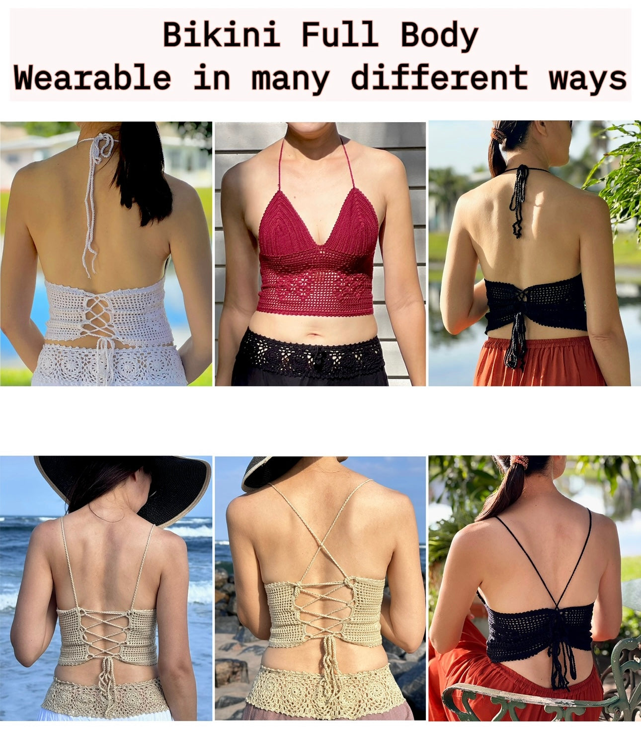 Crochet Bikini Top - Full Body - Size S/M