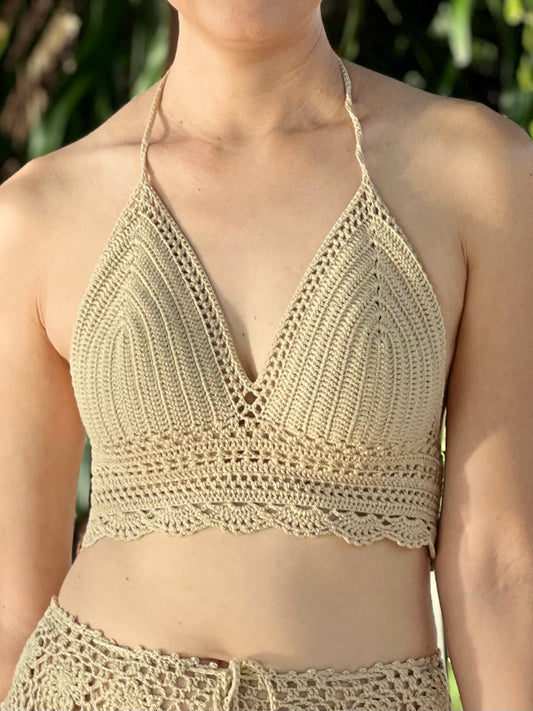 Crochet Bikini Top - Wrap & a Half - Size S/M