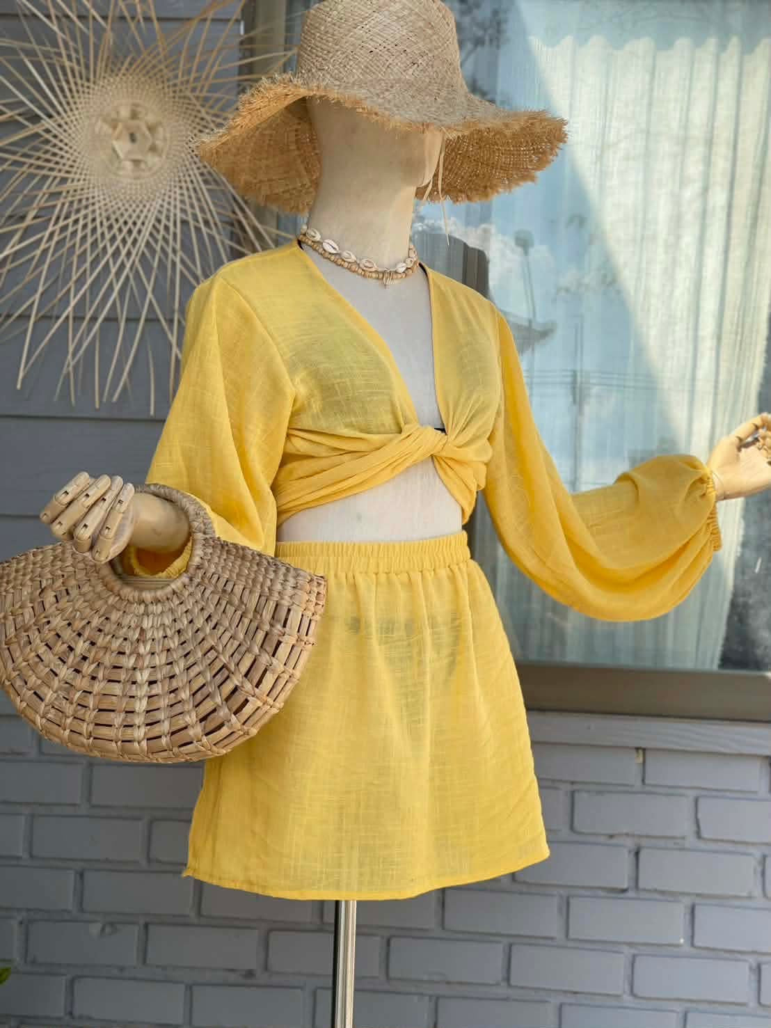 Slub Sunshine Tie-Front Cardigan