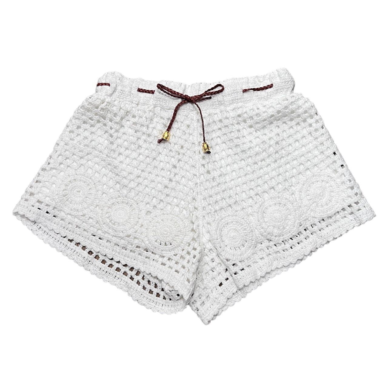 Lace - Short Leather Robe Tie Front