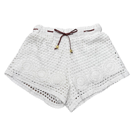 Lace - Short Leather Robe Tie Front