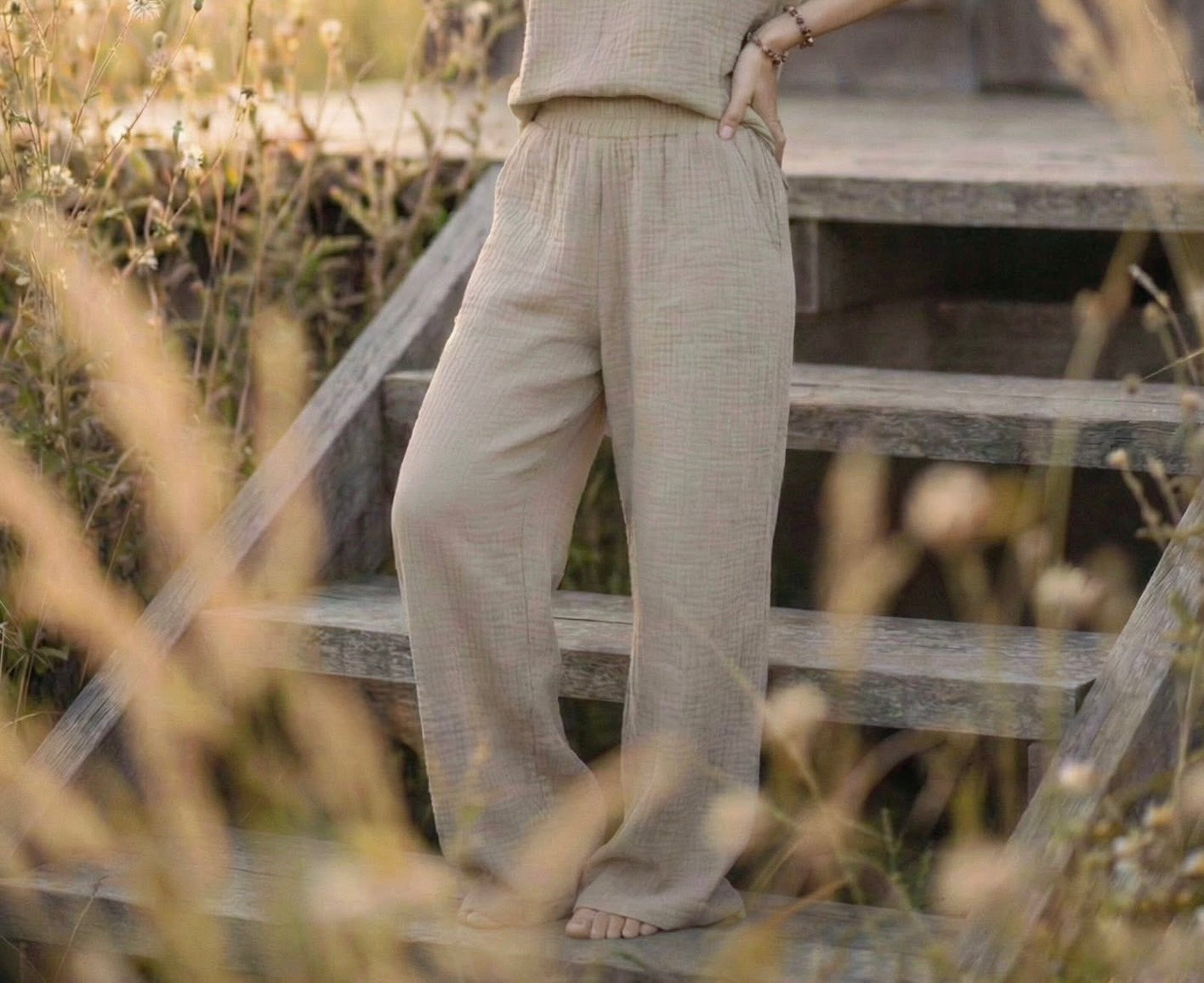 Gauze Relaxed Pants