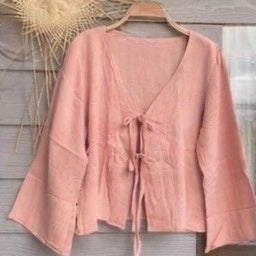 Gauze Double Tie -Front Cardigan