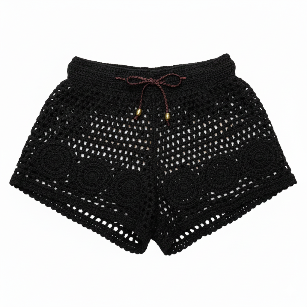 Lace - Short Leather Robe Tie Front