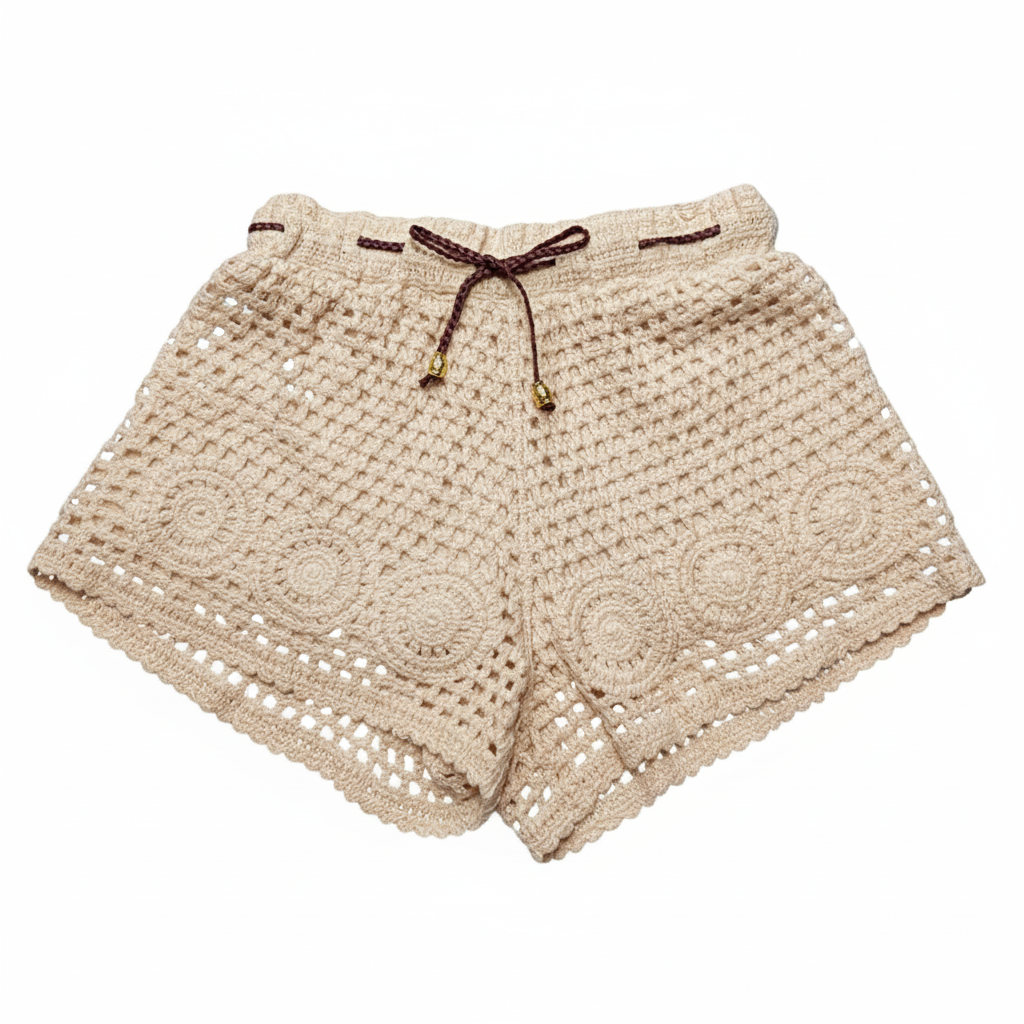 Lace - Short Leather Robe Tie Front