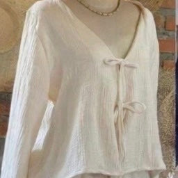 Gauze Double Tie -Front Cardigan