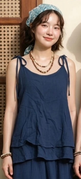 Gauze Double-Layer Cami Top