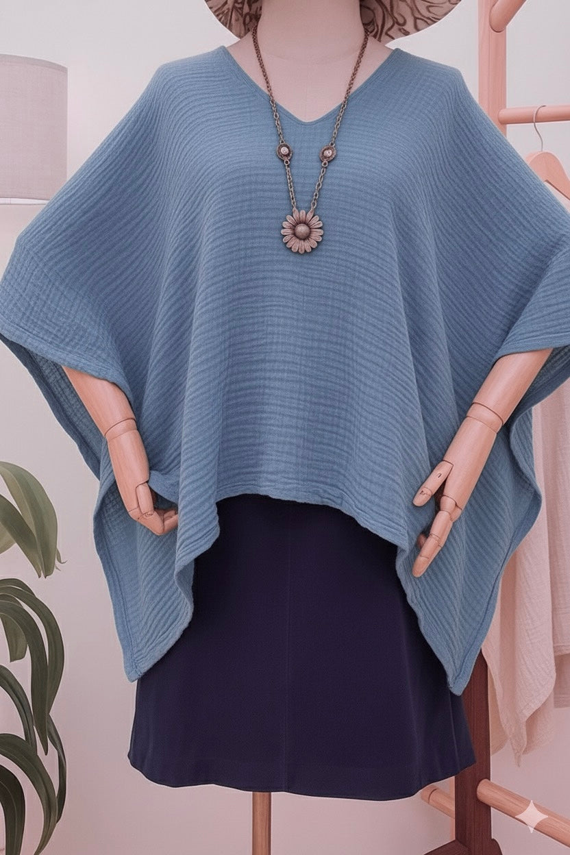 Gauze Batwing Top