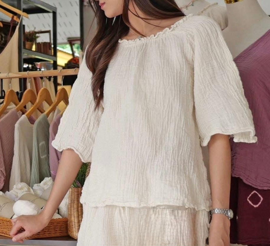 Gauze Peasant Blouse