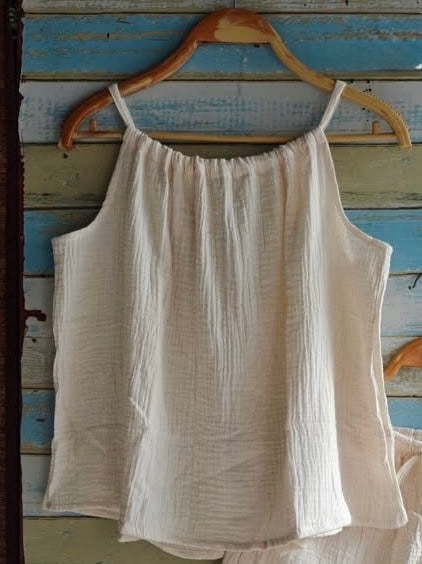 Gauze Spaghetti Straps Top