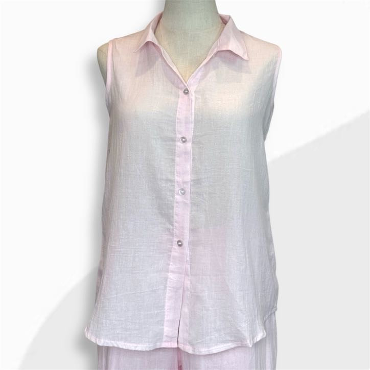 Sleeveless Button Shirt