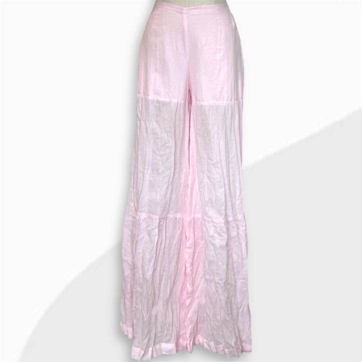 Elastic Waist, Wide Leg Pants with 2 Pockets and Lining
