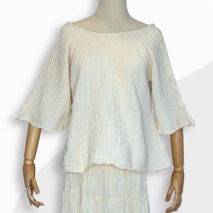Gauze Peasant Blouse